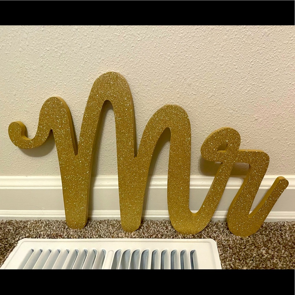 Gold Mr and Mrs Signs